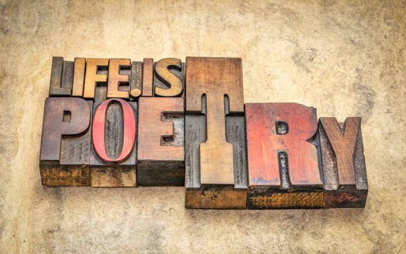 Life is Poetry wooden stamp